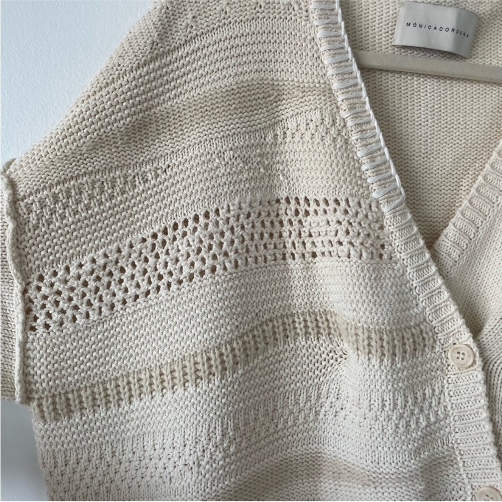 Mónica Cordera Patched Cardigan in Ivory - Picture 3 of 6